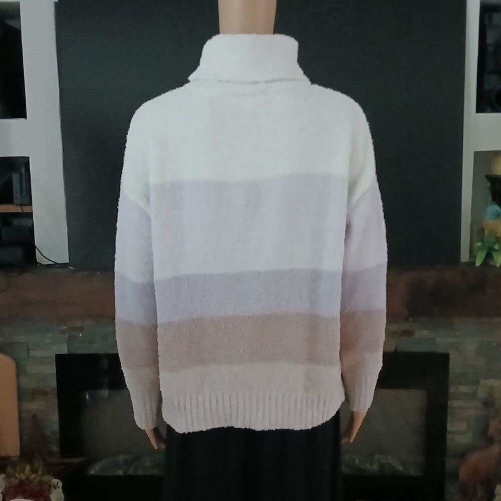 Pink Republic Women's Large Striped Turtleneck Sweater Soft Top Casual Workwear - Picture 4 of 10